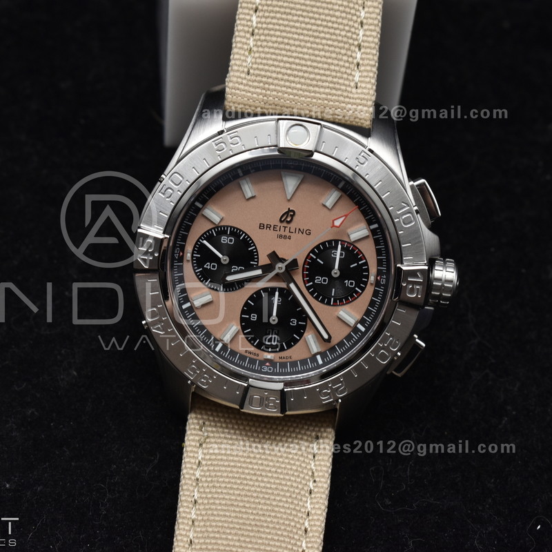 Chronograph Avenger B01 44mm BLSF 1:1 Best Edition Khaki Dial On Nato Strap A7750